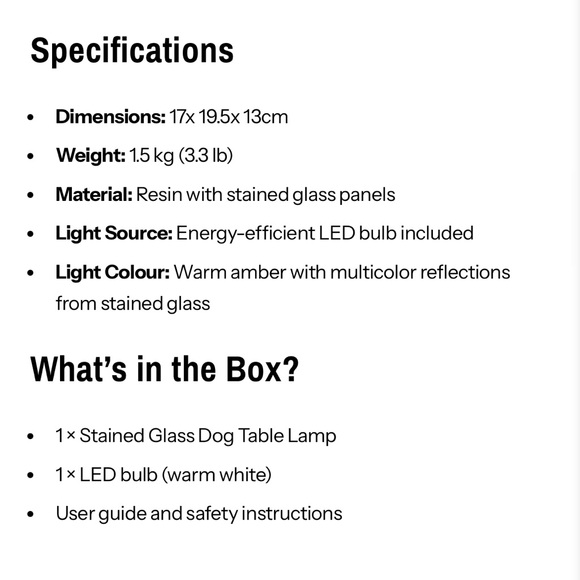 NWB Maltese Table Lamp Stained Glass Decor Light - Picture 3 of 4